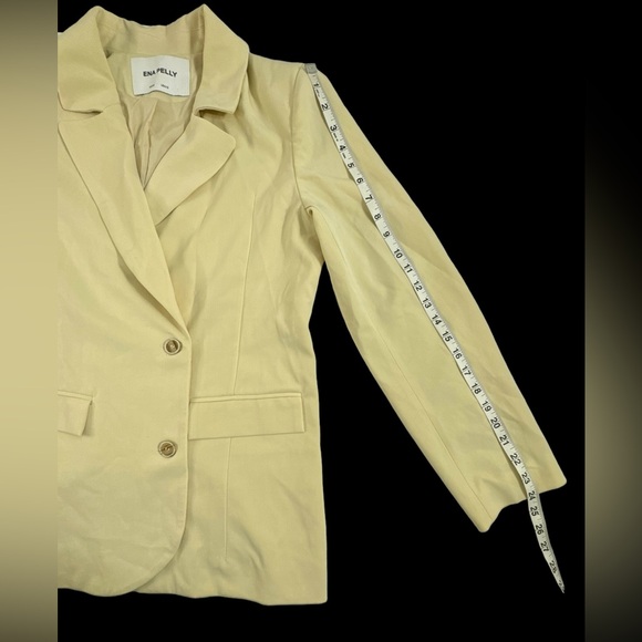 Ena Pelly In Butter Double Breasted Stretch Cotton Blazer sz 2 NWOT Yellow Cream - Picture 5 of 9